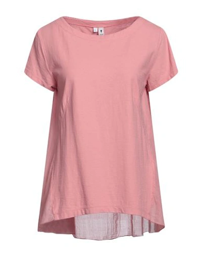 European Culture Woman T-shirt Pastel Pink Size Xl Cotton, Ramie