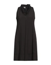 European Culture Woman Short Dress Black Size L Cotton