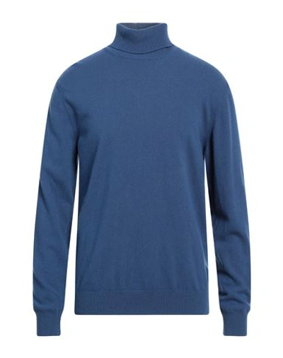 Daniele Fiesoli Man Turtleneck Slate Blue Size S Merino Wool, Cashmere In Blue