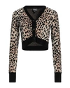 JUST CAVALLI JUST CAVALLI WOMAN CARDIGAN BEIGE SIZE XXL VISCOSE, POLYESTER, COTTON