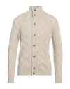 Filippo De Laurentiis Man Cardigan Beige Size 40 Cashmere