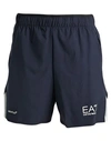 Ea7 Man Shorts & Bermuda Shorts Midnight Blue Size Xxl Polyester, Elastane