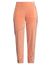 Just Cavalli Woman Pants Apricot Size 8 Cotton, Polyester, Acrylic, Polyamide In Orange