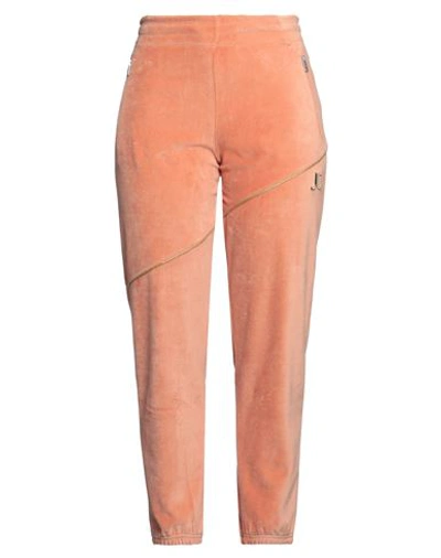Just Cavalli Woman Pants Apricot Size 6 Cotton, Polyester, Acrylic, Polyamide In Orange