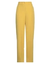 Access Fashion Woman Pants Mustard Size M Recycled Polyester, Polyester, Elastane In Yellow