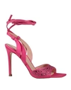 Liu •jo Leonie Hanne X  Woman Sandals Fuchsia Size 8 Textile Fibers In Pink