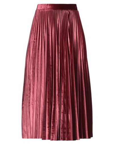 Quantum Courage Woman Midi Skirt Garnet Size L Polyester In Red