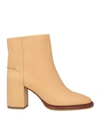 Chloé Woman Ankle Boots Camel Size 8 Soft Leather In Beige