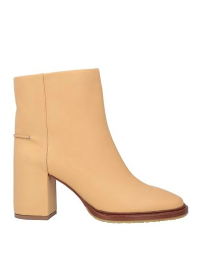 Chloé Woman Ankle Boots Camel Size 8 Soft Leather In Beige