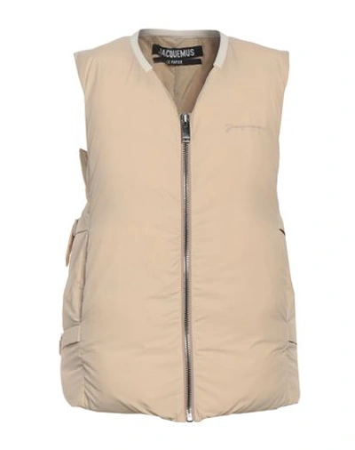 Jacquemus Man Jacket Beige Size 36 Polyamide In Beige