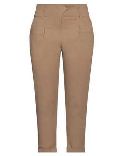 Gentryportofino Woman Pants Sand Size 14 Viscose, Virgin Wool, Elastane In Beige