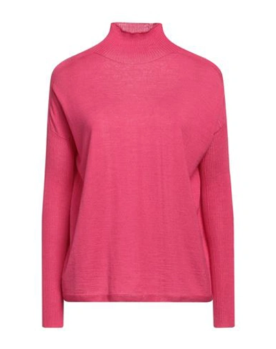 Gentryportofino Woman Turtleneck Magenta Size 8 Virgin Wool, Silk