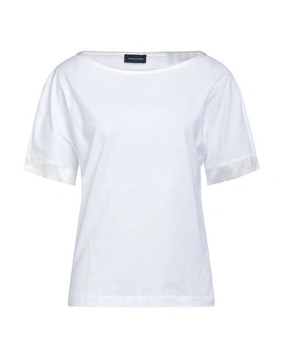 Martin Caldwell Woman T-shirt White Size 10 Cotton, Silk, Elastane