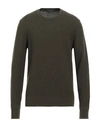 Zanone Man Sweater Military Green Size 44 Virgin Wool
