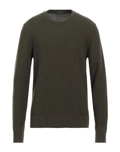Zanone Man Sweater Military Green Size 44 Virgin Wool In Green