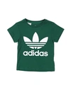 Adidas Originals Babies'  Adicolor Trefoil T-shirt Toddler T-shirt Green Size 7 Cotton, Elastane
