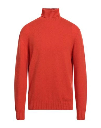 Filippo De Laurentiis Man Turtleneck Orange Size 46 Cashmere In Orange