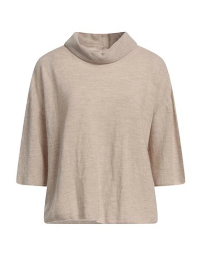 Gentryportofino Woman Turtleneck Beige Size 6 Cashmere