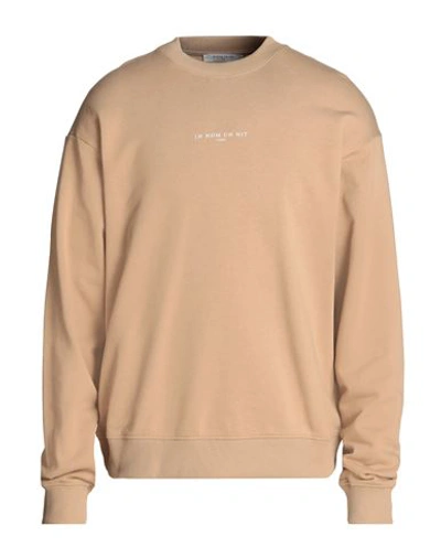 Ih Nom Uh Nit Man Sweatshirt Beige Size M Cotton, Elastane