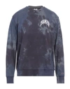 Champion Man Sweatshirt Navy Size S Cotton, Polyester In Navy Blue