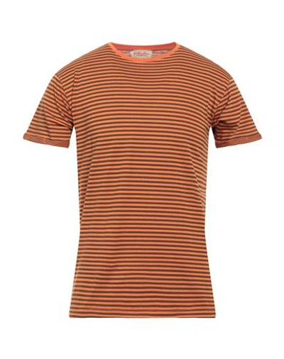 Gabardine Man T-shirt Orange Size S Cotton In Orange