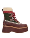 Dsquared2 Wood Effect Sole Canada Hiking Platform Booties In Brown