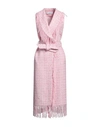 MILLÉ MILANO MILLÉ MILANO WOMAN OVERCOAT & TRENCH COAT PINK SIZE 4 COTTON, POLYAMIDE, VISCOSE, POLYESTER