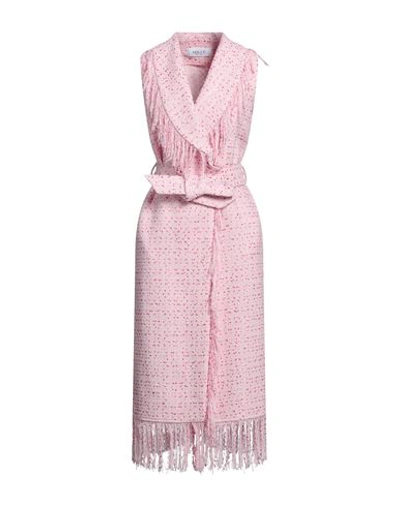 Millé Milano Woman Overcoat & Trench Coat Pink Size 4 Cotton, Polyamide, Viscose, Polyester
