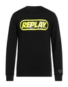 Replay Man Sweatshirt Black Size Xxl Cotton
