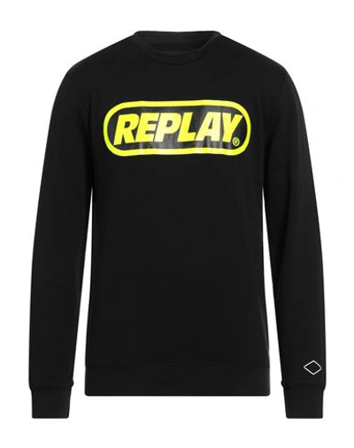 Replay Man Sweatshirt Black Size Xxl Cotton In Black