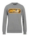 Replay Man Sweatshirt Grey Size Xxxl Cotton