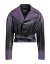Antonella Rizza Woman Blazer Dark Purple Size S Polyurethane, Viscose, Elastane In Purple