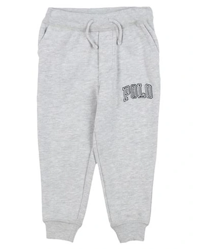 Polo Ralph Lauren Babies'  Logo Fleece Jogger Pant Toddler Boy Pants Light Grey Size 4 Cotton, Polyester