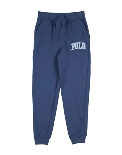 Polo Ralph Lauren Babies'  Logo Fleece Jogger Pant Toddler Boy Pants Slate Blue Size 3 Cotton, Polyester