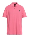 Paul & Shark Man Polo Shirt Pink Size M Cotton