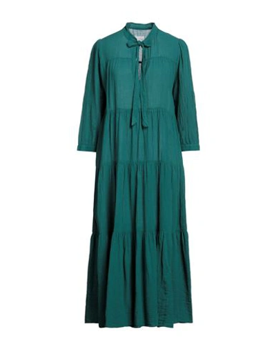 Honorine Woman Long Dress Emerald Green Size L Cotton