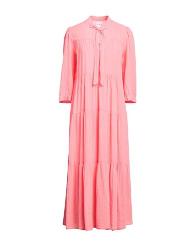 Honorine Woman Long Dress Salmon Pink Size M Cotton