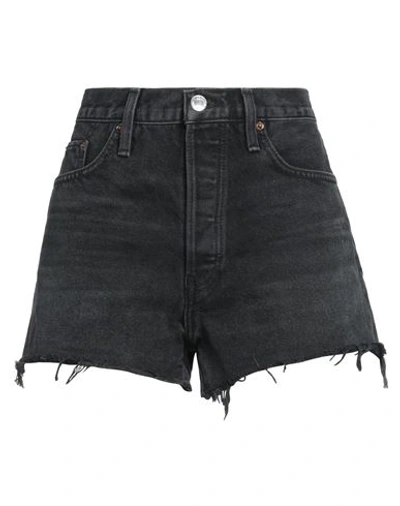 Re/done Woman Denim Shorts Black Size 27 Cotton