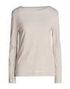 Majestic Filatures Woman T-shirt Light Grey Size 3 Cotton, Cashmere