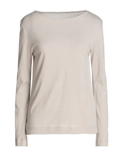 Majestic Filatures Woman T-shirt Light Grey Size 1 Cotton, Cashmere