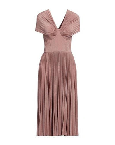 Elisabetta Franchi Woman Midi Dress Pastel Pink Size 12 Viscose, Polyester, Polyamide, Elastane In Pink