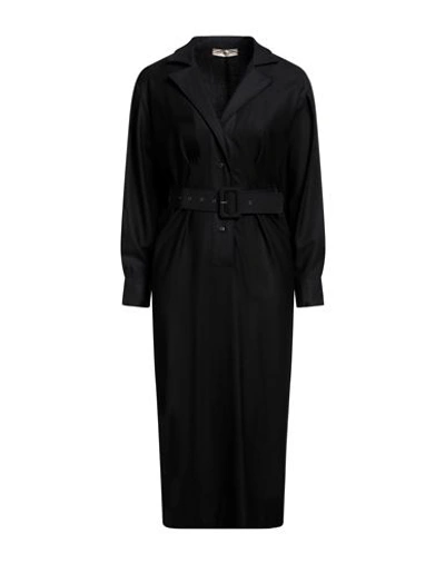 Gentryportofino Belted Wool And Cashmere-blend Midi Shirt Dress In Black