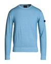 Peuterey Man Sweater Azure Size S Wool In Blue