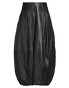 Gentryportofino Woman Midi Skirt Black Size 4 Ovine Leather