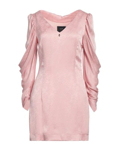 Cavalli Class Woman Short Dress Pink Size 4 Polyester