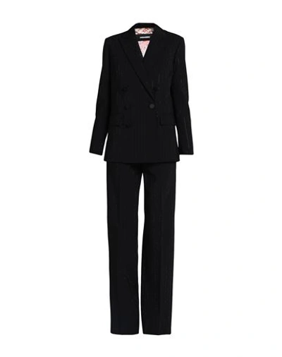 Dsquared2 Woman Suit Black Size 8 Virgin Wool, Elastane