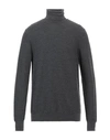 Trussardi Man Turtleneck Lead Size 4xl Merino Wool In Grey