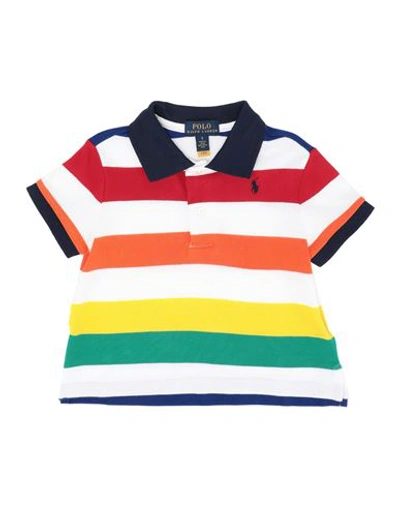 Polo Ralph Lauren Babies'  Striped Cotton Mesh Polo Shirt Toddler Girl Polo Shirt White Size 4 Cotton In Blue