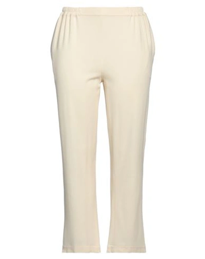 Gentryportofino Woman Pants Cream Size 12 Viscose, Virgin Wool, Elastane In White