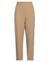 Gentryportofino Woman Pants Khaki Size 8 Viscose, Virgin Wool, Elastane In Beige